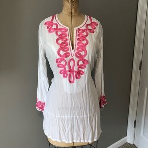 NWT Barbara Gerwit embroidered tunic coverup